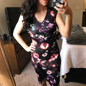 barlll fitted stretchy floral dress